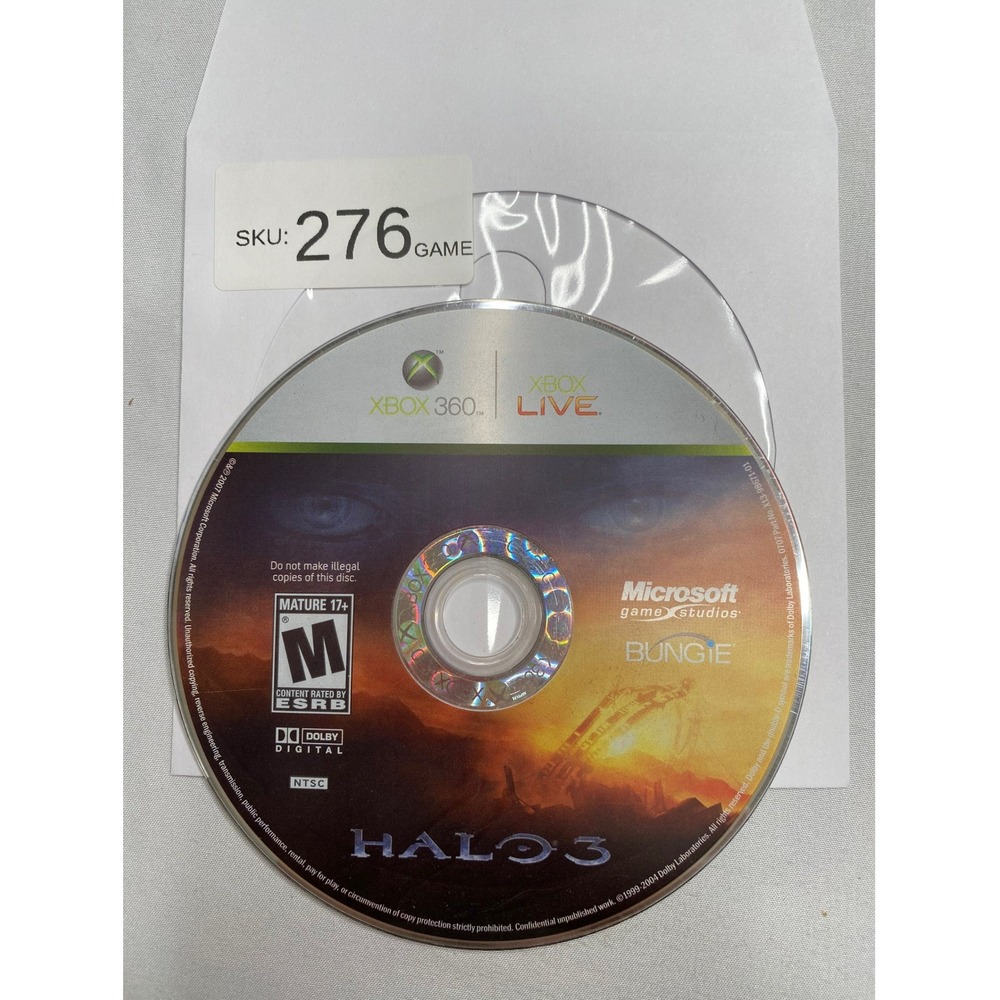 Halo 3 Microsoft Xbox 360 Video Game Disc Only